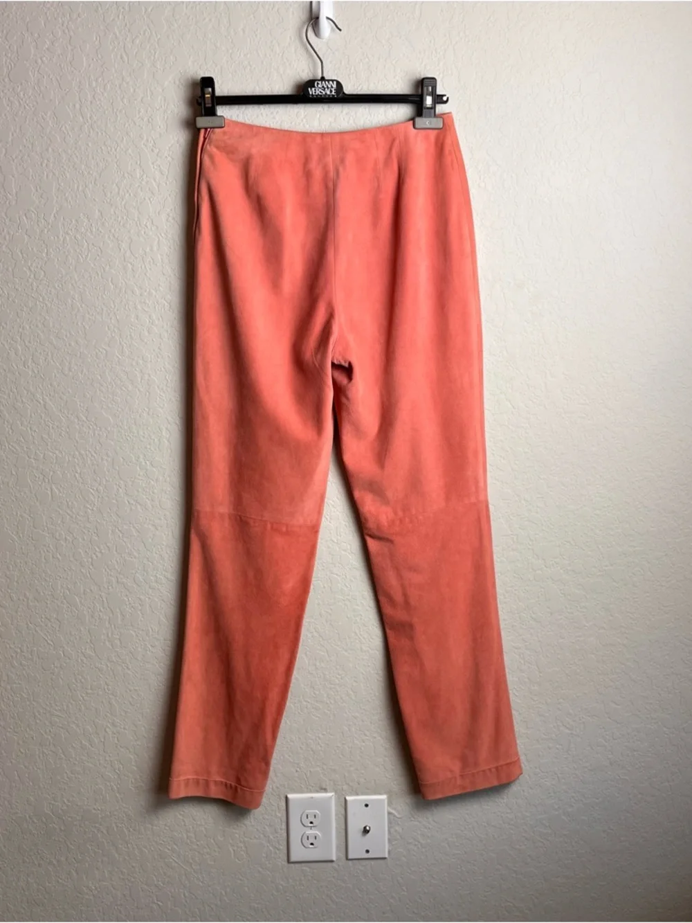 Chanel Vintage 1999 Salmon Pink Suede Goat Skin Pants FR 40 Rare